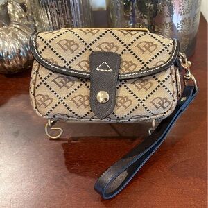 Dooney & Bourke Tan and Black Clutch/Wristlet